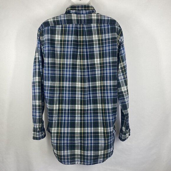 Ralph Lauren Men’s Blake Plaid Sz M Long Sleeve Button Down Shirt Blue Green - Picture 3 of 9